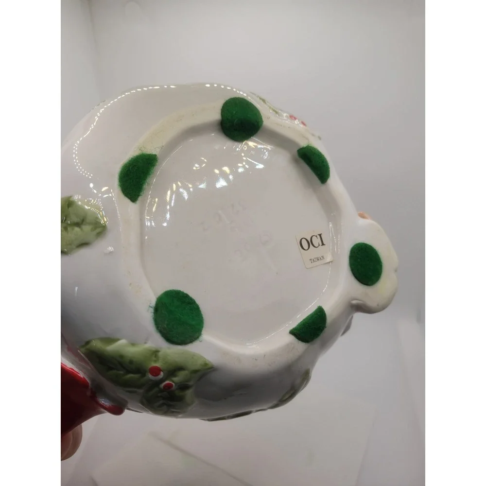 Vtg Omnibus Christmas Mice Holly Berry Ceramic Teapot Holiday Decor